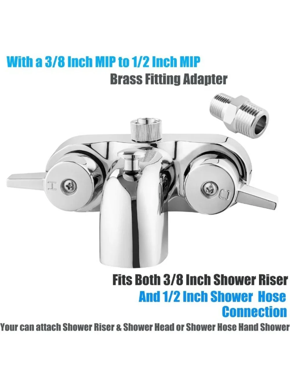 Vintage Clawfoot Tub Shower Diverter Kit - 3 3/8